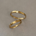 wholesale 9K Solid Gold Couple's Minimalist Wedding Ring, Versatile Fashion Retro Korean Japanese Style Ring-0-2