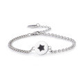 wholesale Sterling Silver S925 Five-Pointed Star Necklace Set for Women, Fashion OL Retro Resin Pendant Black Star Silver Jewelry-0-4