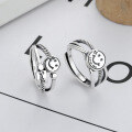 wholesale S925 Sterling Silver Korean Style New Retro Twist Smile Fashion Adjustable Open Ring Women's Finger Ring Hand Jewelry-0-0
