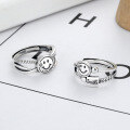 wholesale S925 Sterling Silver Korean Style New Retro Twist Smile Fashion Adjustable Open Ring Women's Finger Ring Hand Jewelry-0-1