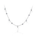 wholesale Sterling Silver S925 Women's Korean Style Fresh and Simple Light Bead Girly Round Piece Tassel Collarbone Necklace D7041-0-4