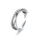 wholesale Sterling silver couple's ring, European and American new style accessory, fashion minimalist dotted beaded ring, adjustable Thai silver ring-0-6