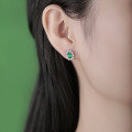 wholesale S925 Silver Earrings Canglan Stud Earrings Cultivated Emerald Source Spot Hot Sale Ear Jewelry Factory Wholesale-0-3
