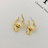 wholesale S925 Sterling Silver Earrings, European And American Hot Sale, Elegant And Unique Ear Clips, Circle Earrings For Stall Supplies-E2083_Gold 925 Silver