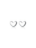 wholesale Metal Material S925 Sterling Silver Ear Studs Women Korean Style Small Fresh Sweet Smooth Heart Minimalist Girly Earrings G6236-0-4