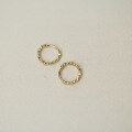wholesale 9K Korean-style pure gold plated zirconia half-circle fashionable and elegant vintage hoop earrings-0-2