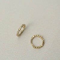 wholesale 9K Korean-style pure gold plated zirconia half-circle fashionable and elegant vintage hoop earrings-9K per price