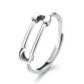 wholesale 925 Sterling Silver Ring for Women, Internet Celebrity Chic Minimalist Korean Style Open Adjustable Finger Knuckle Ring with Pin Accessory-0-4