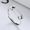 wholesale 925 Sterling Silver Ring for Women, Internet Celebrity Chic Minimalist Korean Style Open Adjustable Finger Knuckle Ring with Pin Accessory-0-1