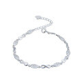 wholesale S925 silver fashion accessories diamond-inlaid infinite love bracelet women's bangle silver jewelry factory live wholesale-0-4