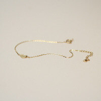 wholesale 14k Gold Imported from Korea, Smooth Ultra Mini Shiny Small Love Heart Delicate Chain 3D Hard Gold Love-About 13cm + 3cm extension chain