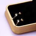 wholesale 9K Gold New Natural Moonstone Opal Earrings Simple Star Ear Studs Japanese Style Accessories-0-1