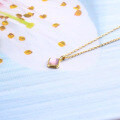wholesale 9K Gold Japanese Light Jewelry Simple and Fashionable Princess-Cut Amethyst Mother-of-Pearl Necklace for Women High-End Collarbone Chain-0-3
