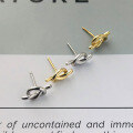 wholesale 925 Sterling Silver Knotted Ear Studs Women'sins Style Fashion Minimalist Earrings Ready-to-ship Wholesale-0-2