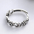 wholesale 925 Sterling Silver Double Letter Vintage Brand Women's Petal Ring Fashionable Zircon Hip-Hop Punk-0-6