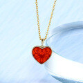 wholesale 9K Gold Japanese and Korean Light Luxury Retro Style Simple Natural Red Agate Heart-shaped Pendant Collarbone Necklace, Small Red Heart Wholesale-0-2
