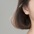 wholesale Sterling Silver S925 Earrings Women Korean Style Small Fresh Micro-Inlaid Asymmetric Floral Romantic Ear Accessories G6378-0-2