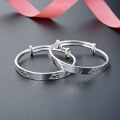 wholesale S999 Pure Silver Ethnic Style Zodiac Rat Year Push-Pull Children's Bangle for Babies-0-0