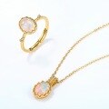 wholesale Gold-plated 925 Silver Opal Light Luxury Retro Pendant Women's Mori Style Fresh and Classical Egg-shaped Necklace Wholesale Necklace-0-3