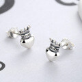 wholesale Sterling silver vintage-style crown ear clips for women, new design, versatile elegant earrings-0-0