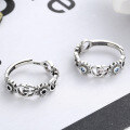 wholesale 925 Sterling Silver Double Letter Vintage Brand Women's Petal Ring Fashionable Zircon Hip-Hop Punk-0-2