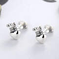 wholesale Sterling silver vintage-style crown ear clips for women, new design, versatile elegant earrings-0-1