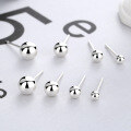 wholesale S925 Sterling Silver Small and Delicate Round Bead Stud Earrings, Simple and Fresh Style-0-0