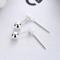 wholesale S925 Sterling Silver Small and Delicate Round Bead Stud Earrings, Simple and Fresh Style-0-3