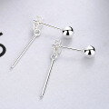 wholesale S925 Sterling Silver Small and Delicate Round Bead Stud Earrings, Simple and Fresh Style-0-7