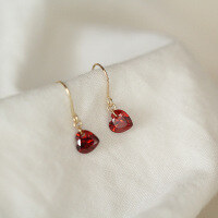 wholesale 9K gold red heart design mini ear hook accessories from Korean wholesale-9K ear hooks one price