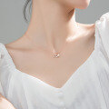 wholesale S925 Sterling Silver Korean Style Simple and Elegant Ocean Mermaid Tail Necklace with Sweet Small Pearl Forest Series Choker D6478-0-2