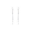 wholesale S925 Silver Korean Style Ethereal Fashion Long Fringed Earrings with Zircon Inlaid Geometric Bead Ear Pins for Women-0-4