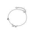 wholesale Sterling silver women's flower butterfly bracelet small butterfly five-petal flower tail piece jewelry S3911-0-4