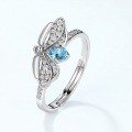 wholesale S925 Sterling Silver European and American Style Summer New Firefly Topaz Ring with Small Insect Cubic Zirconia Finger Ring Hand Jewelry-0-1