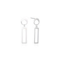 wholesale S925 Silver Polished Hollow Geometric Diamond Minimalist Earrings for Women, Korean Style TikTok Viral Earrings-0-4