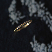 wholesale 14K Gold Dainty Zircon Pave Stackable Ring, Ultra-Thin and Versatile-4#