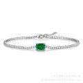 wholesale Metal S925 silver plated with white gold, wholesale cultivated emerald bracelet with ruby, sapphire, and topaz jewelry gift for giving-0-5