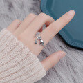 wholesale S925 Silver Cloud Tide Pavilion Retro Ethnic Koi Lotus Tassel Adjustable Ring for Women, Couple-0-2