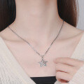 wholesale 925 Sterling Silver Retro Unisex Pendant Necklace Trendy Korean Star Pendant Dongdaemun Necklace-0-1