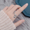 wholesale S925 Sterling Silver Korean Dongdaemun Ins Trendy Five-Point Star Pendant Rotating Bead Ring-0-2