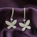 wholesale S925 Metal 3*6 Bow Earrings with 025ct Full Diamond Ear Hook, Cross-Border Hot Seller-0-1