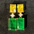 wholesale Metal Material, ShePer Jewelry Live Sale Hot 5 Carat Synthetic Emerald 8*12 Earrings WomenIns Earrings-0-3