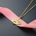wholesale S925 Silver Cross-Border Item Jewelry Demon Eye Inlaid Diamond Pendant Collarbone Necklace for Women with Zirconia Gold Color Set Chain-0-3