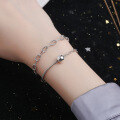 wholesale S925 sterling silver double-layer hexagram bracelet, Korean Dongdaemun style, Thai silver, smiling face, trendy and creative fashion piece-0-3