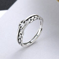 wholesale S925 Sterling Silver Direct-from-Factory Retro New Style Adjustable Chain Ring for Women, Fashionable and Unique Hand Jewelry-0-2