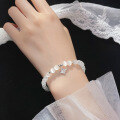 wholesale S925 silver alloy cat's eye stone bracelet star and moon elastic rope jewelry with diamond inlay S3952-0-2