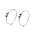 wholesale S925 sterling silver earrings, handmade solid earrings, fashionable studs, versatile Thai silver coil earrings, wholesale silver jewelry-0-4