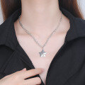 wholesale S925 Sterling Silver Korean Dongdaemun Trendy New Star Pendant Necklace for Women Versatile Accessory-0-1