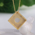 wholesale [Gold-Plated 925 Sterling Silver] Factory Direct Minimalist Jade Earrings with Certificate, Square Set Hetian Jade Pendant Necklace Set-0-2