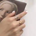 wholesale S925 Silver Irregular Adjustable Open Ecg Ring For Women, Factory Stock-0-1